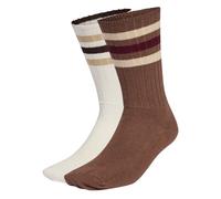ADIDAS ORIGINALS Calcetines 'Ribbed Crew 2 Pairs' marrón oscuro / rojo vino / offwhite 43-45 marrón oscuro / rojo vino / offwhite