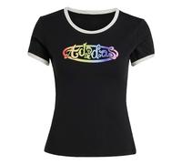 ADIDAS ORIGINALS Camiseta 'Adidas x Jeremy Scott' azul claro / amarillo / lila / negro M azul claro / amarillo / lila / negro