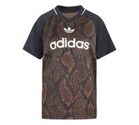 ADIDAS ORIGINALS Camiseta 'SNAKE PRINT SATIN' chocolate / marrón claro / negro / blanco XXLxTallas normales EUR