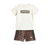 ADIDAS ORIGINALS Conjunto 'AOP SHORT TEE' marrón / chocolate / blanco natural 86xTallas normales marrón / chocolate / blanco natural