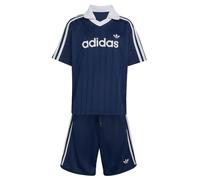 ADIDAS ORIGINALS Conjunto 'LOOSE POLO PINSTRIPE SHORT TEE' navy / blanco 110xTallas normales EUR