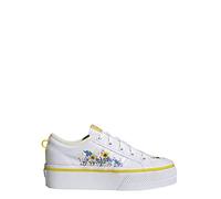 adidas Originals Girl's Nizza Platform (Big Kid) White/Yellow/Off-White 5 Big Kid M