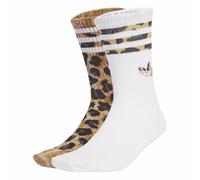 Adidas Originals Lote de 2 pares de calcetines de media caña. Color Blanco/leopardo