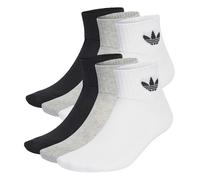 Adidas Originals Lote de 6 pares de calcetines, Mid. Color Blanco + Negro + Gris