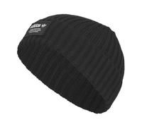 adidas Originals Rib Cuff Fold Beanie, Black/White 23