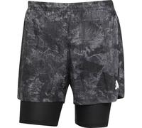 adidas Hombre Own The Run Spray Dye 2in1 Short, Grey Four/Black, M