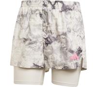 ADIDAS Own The Run Spray Dye 2in1 Short W - Mujer - Gris / Blanco - talla M- modelo 2025