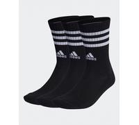 adidas Unisex adulto 3-Stripes Cushioned Crew Socks 3 Pairs, Black / White, 4.5-6