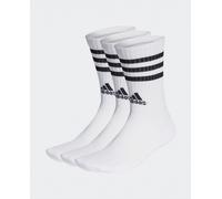 adidas Pack de 3 pares de calcetines clásicos Cushioned 3 bandas adidas. Blanco / Negro M