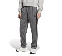 adidas Pantalones de chándal para hombre 3 STRIIPES de tricot con dobladillo abierto, gris, XXL