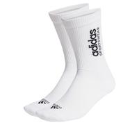 adidas Paquete de 2 pares de calcetines unisex mono con gráficos, talla XL, blanco/negro, X-Large