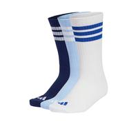 adidas Unisex adulto 3STRIPES CUSHIONED SPORTSWEAR CREW SOCKS 3 PAIR PACK, dark blue/white/glow blue, 40-42