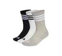 adidas Unisex - Adulto 3STRIPES CUSHIONED SPORTSWEAR CREW SOCKS 3 PAIR PACK, medium grey heather/white/black, 2.5-4