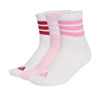 adidas Unisex adulto 3 STRIPES CUSHIONED SPORTSWEAR MID CUT SOCKS 3 PAIR PACK, white/clear pink/active maroon, 40-42