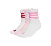 adidas Unisex adulto 3 STRIPES CUSHIONED SPORTSWEAR MID CUT SOCKS 3 PAIR PACK, white/clear pink/active maroon, 45-48