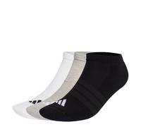 adidas Unisex - Adulto CUSHIONED ESSENTIALS LOW CUT SOCKS 3 PAIR PACK, medium grey heather/white/black, 13-14.5