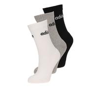 adidas Unisex adulto Linear Crew Cushioned Socks 3 Pairs, Medium Grey Heather / White / Black, 10.5-12.5