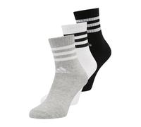 adidas Unisex niños 3-Stripes Cushioned Crew Socks 3 Pairs, Medium Grey Heather / White / Black / White, 5-6 Years