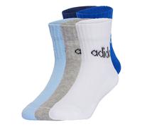 adidas Unisex niños LINEAR KIDS ANKLE SOCKS 5pP, Dark Blue/Royal Blue/Glow Blue/Medium Grey Heather, 5-6 Years