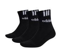 adidas Unisex adulto 3-Stripes Linear Half-Crew Cushioned Socks 3 Pairs, black/white, 40-42