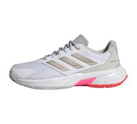 adidas Mujer Courtjam Control 3 Tennis Shoes, Cloud White/Iron Metallic/Lucid Red, 40 2/3 EU