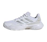 adidas Mujer CourtJam Control 3 Womens Clay Tennis Shoes, Cloud White/Silver Metallic/Grey One, 42 2/3 EU