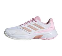 adidas Mujer Courtjam Control 3 Tennis Shoes, Cloud White/Silver Metallic/Lucid Pink, 36 EU