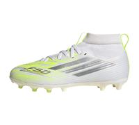 adidas Unisex niños F50 SPARKFUSION League Mid Cut Firm Ground/Artificial Ground Football Boots Kids, FTWR White/Iron Met./hi-Res Yellow, 28 1/2 EU