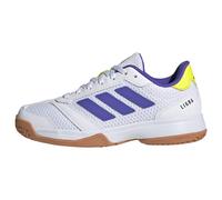 adidas Unisex niños Ligra 8 Kids Indoor Shoes, FTWR White/Solar Purple/Solar Lemon, 35 1/2 EU