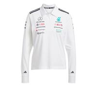 Adidas Mujer Mercedes - AMG Petronas Formula One Team Team Polo Long Sleeve Women, White/Black, S