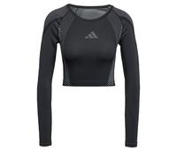ADIDAS PERFORMANCE Camiseta funcional 'Seamless Knitted Long Sleeve' gris / negro XS-S gris / negro