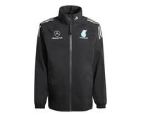 adidas Hombre MERCEDES - AMG PETRONAS FORMULA ONE TEAM MECHANICS RAIN JACKET MEN, Black/Reflective Silver, XL