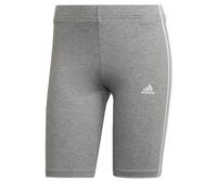 adidas Mujer Essentials 3-Stripes Bike Shorts, Medium Grey Heather / White, XS
