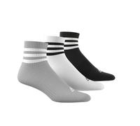 adidas Unisex adulto 3-Stripes Cushioned Sportswear Mid-Cut Socks 3 Pairs, Medium Grey Heather / White / Black, 13-14.5