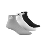 adidas Unisex adulto Cushioned Sportswear Ankle Socks 3 Pairs, Medium Grey Heather / White / Black, 13-14.5