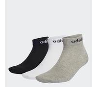 Adidas Performance Lote de 3 pares de calcetines cortos. Color Negro + Blanco + Gris