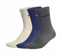 Adidas Performance Lote de 6 pares de calcetines altos. Color Crème + bleu + gris