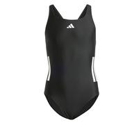 adidas Niñas 3-Stripes C-Back Swimsuit Kids, Black/White, 3-4 Years