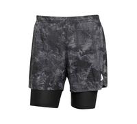 adidas Hombre Own The Run Spray Dye 2in1 Short, Grey Four/Black, M