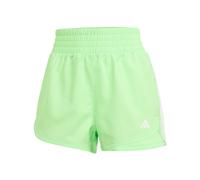 adidas Mujer Pacer Training 3-Stripes Woven High-Rise Shorts, Lime Burst/White, L Long