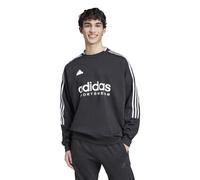 Adidas Performance Sudadera cuello redondo doble logotipo, 3 bandas Tiro. Color Negro