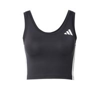 adidas Mujer Train Essentials 3-Stripes Cropped Tank Top, Black/White, XL