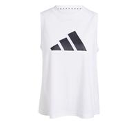 adidas Mujer Train Essentials Big Performance Logo Training Tank Top, White/Black, S