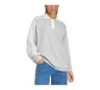 Adidas- Polo de Cuello Redondo Oversize Boucle- Sport- Mujer- Gris- XS- Polo de Cuello Redondo Oversize Boucle