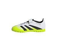 adidas Predator Club Hook-and-Loop Turf Football Boots Kids, Botas de fútbol Unisex niños, FTWR White/Core Black/Lucid Lemon, 30 1/2 EU