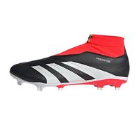 adidas Predator League Laceless Firm Ground Football Boots, Botas de fútbol Unisex Adulto, Core Black/Cloud White/Solar Red, 44 2/3 EU