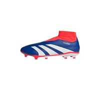 adidas Predator League Laceless Football Boots Firm Ground, Botas de fútbol Unisex Adulto, Lucid Blue/Cloud White/Solar Red, 44 2/3 EU