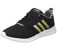 adidas QT Racer 2.0, Running Shoe Mujer, Core Black/Sandy Beige Metallic/Acid Red, 38 2/3 EU