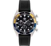adidas Reloj para Hombre, Analógico, Correa de Silicona, Mecanismo de Cuarzo, Resistente al Agua 10 ATM, Esfera 43mm, Negro/Gris
