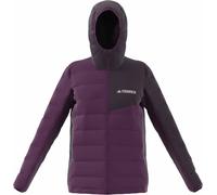 Adidas - Ropa de senderismo mujer - Multi Light Down Hooded Jacket W Aurora Plum Aurora Black para Mujer - Talla M - Negro Negro M